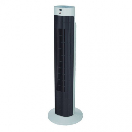 Ventilador de torre FM VTR20M, 76 cm, 45W, con mando a distancia, temporizador, blanco y negro